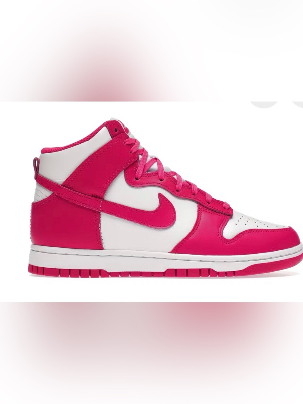 Nike Women's Hot Pink and White High-Top Sneakers size 8